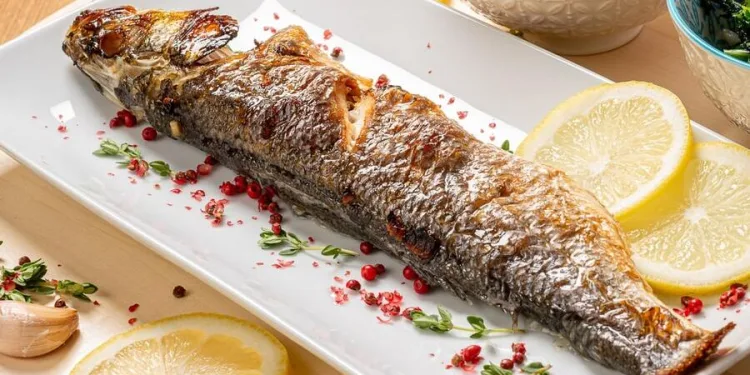 Robalo grelhado com molho verde