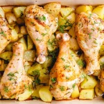 Coxas de frango no forno com batatas