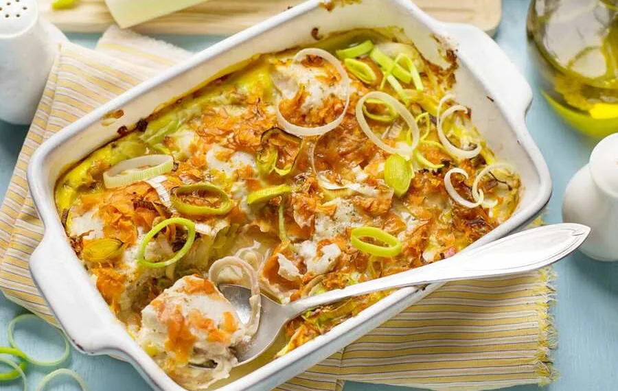 Medalhões de pescada gratinados