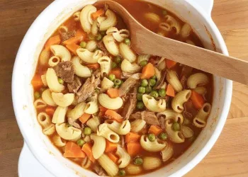 Vitela estufada com massa