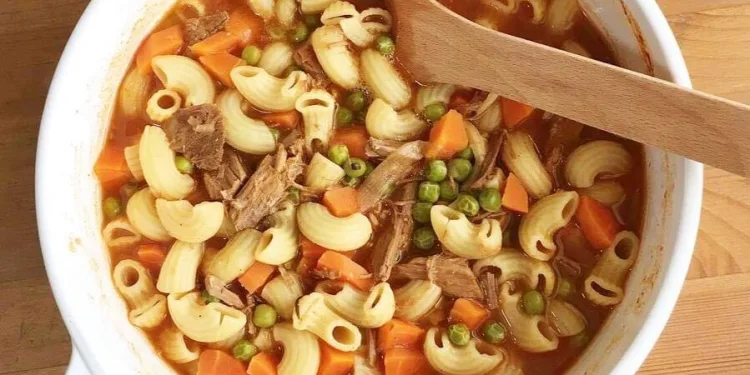 Vitela estufada com massa