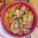 Costeletas com molho de cerveja à portuguesa