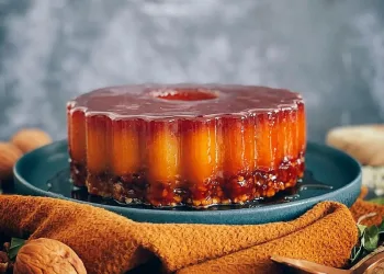 Pudim de laranja com amêndoa