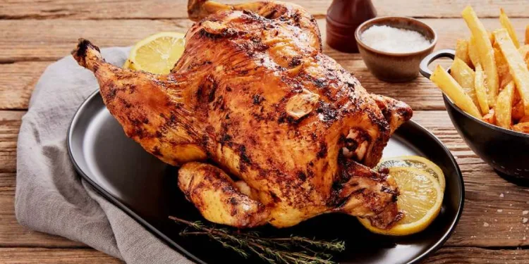 Frango assado à alentejana