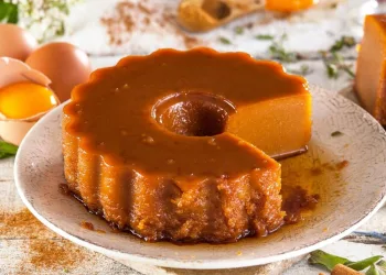 Pudim de Natal com gemas e vinho do Porto