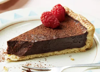 Tarte de chocolate e framboesas