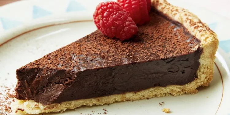 Tarte de chocolate e framboesas