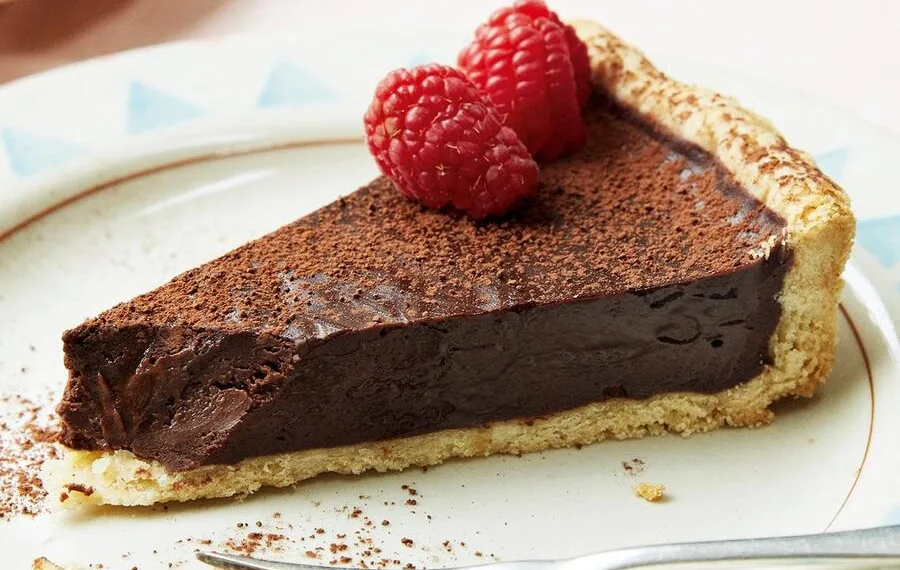 Tarte de chocolate e framboesas