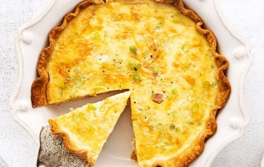 Quiche de fiambre e queijo