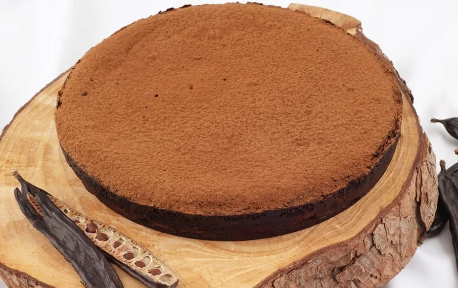 Tarte de alfarroba e chocolate