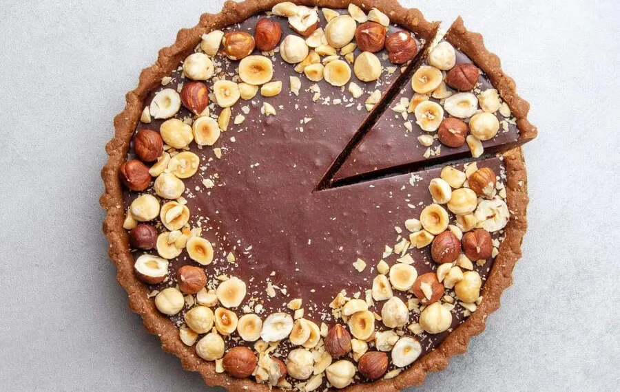 Tarte de chocolate e avelã