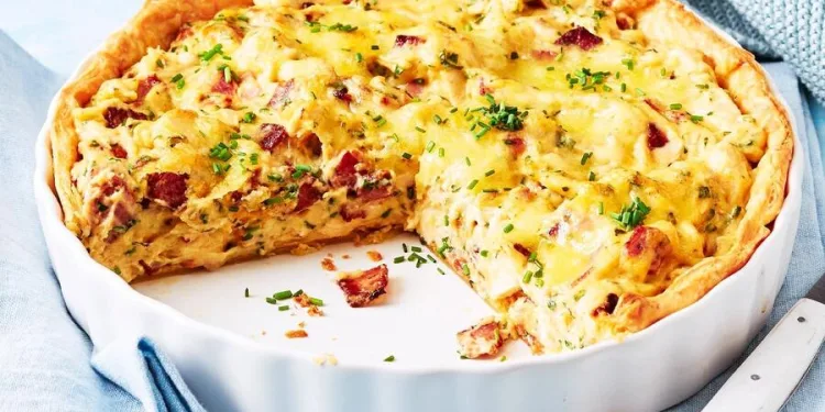 Quiche de frango e bacon