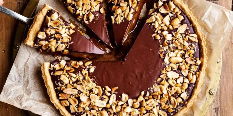 Tarte de amendoim e chocolate