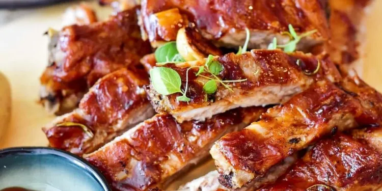 Entrecosto assado com mel e laranja