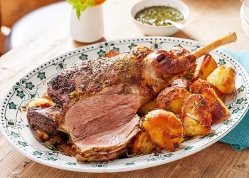 Borrego assado no forno com laranja