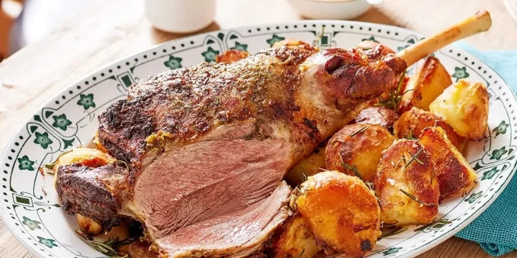 Borrego assado no forno com laranja