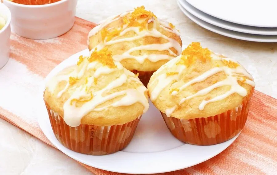 Queques de laranja e iogurte