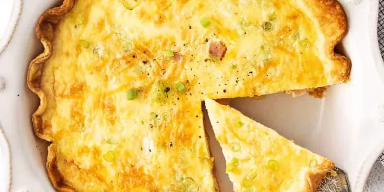 Quiche de fiambre e bacon
