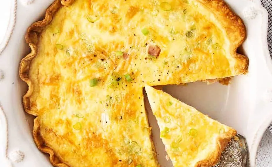 Quiche de fiambre e bacon