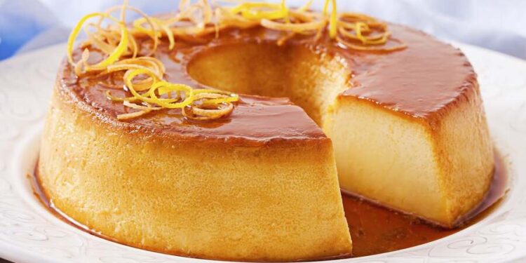 Pudim de laranja e coco simples e fácil