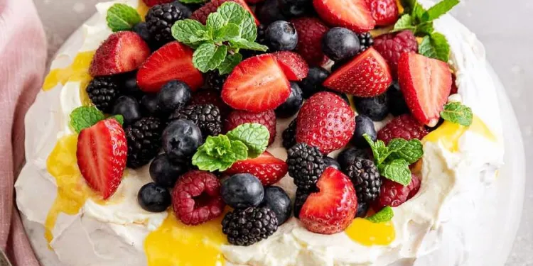 Pavlova de frutos vermelhos