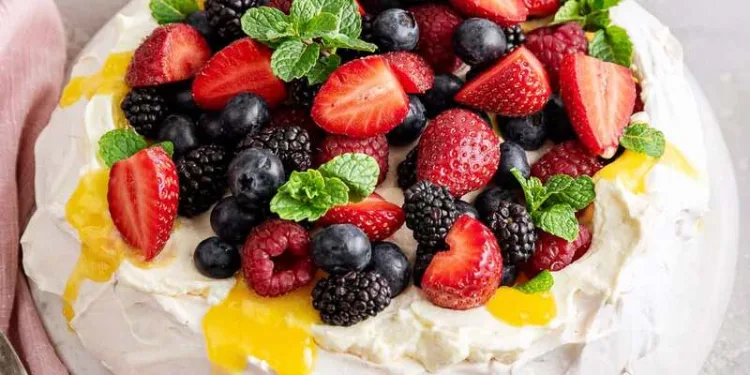Pavlova de frutos vermelhos