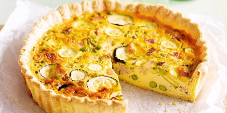 Quiche de atum e alho francês