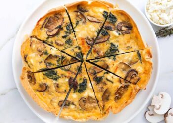 Quiche de legumes e cogumelos