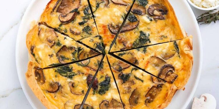 Quiche de legumes e cogumelos