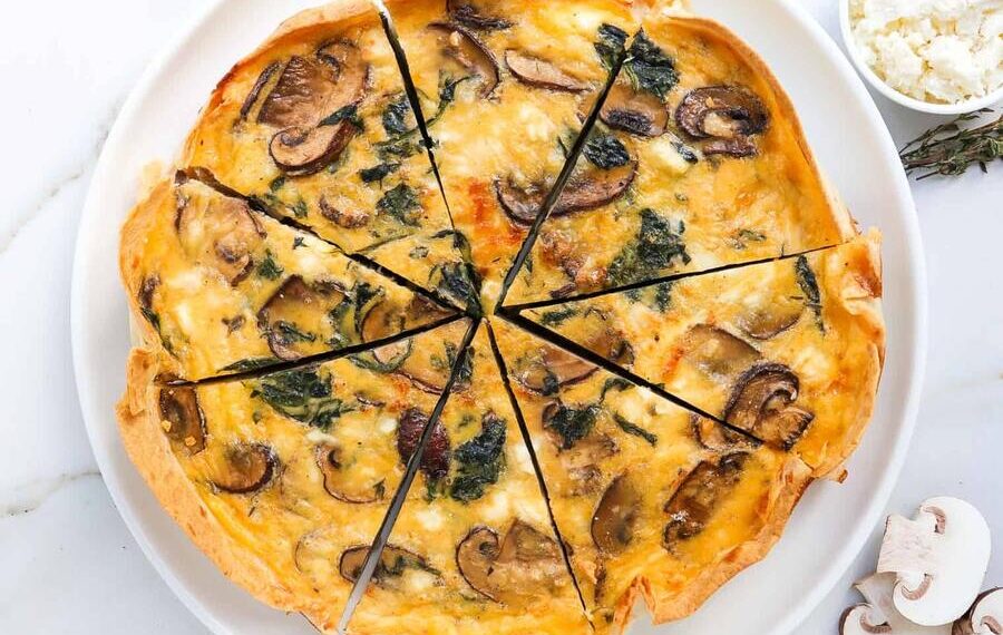 Quiche de legumes e cogumelos