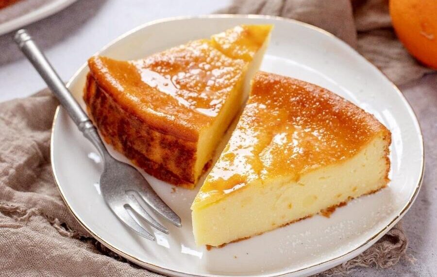 Tarte de requeijão e laranja