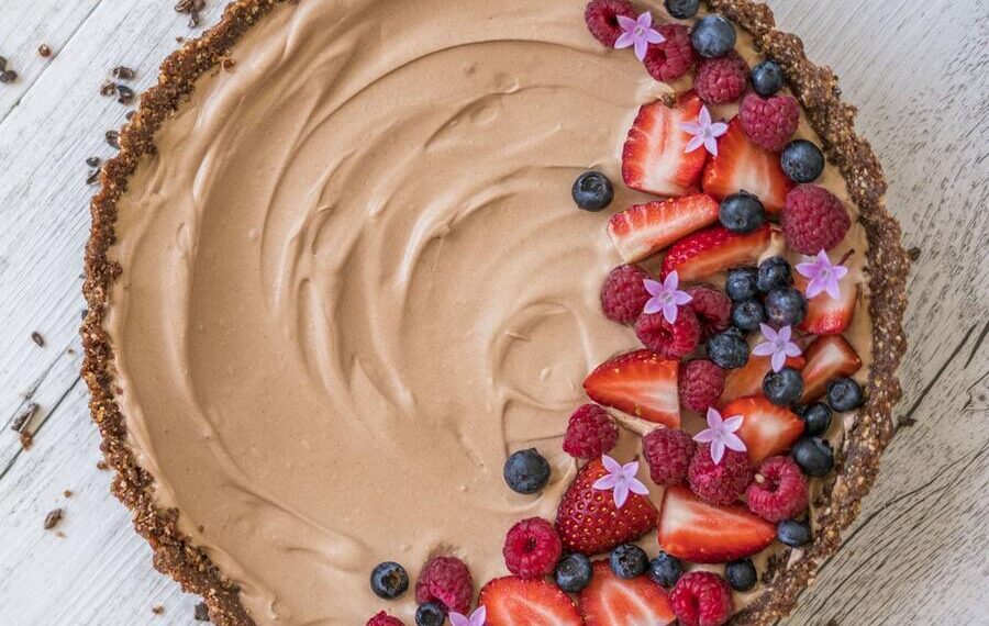 Tarte de iogurte e chocolate