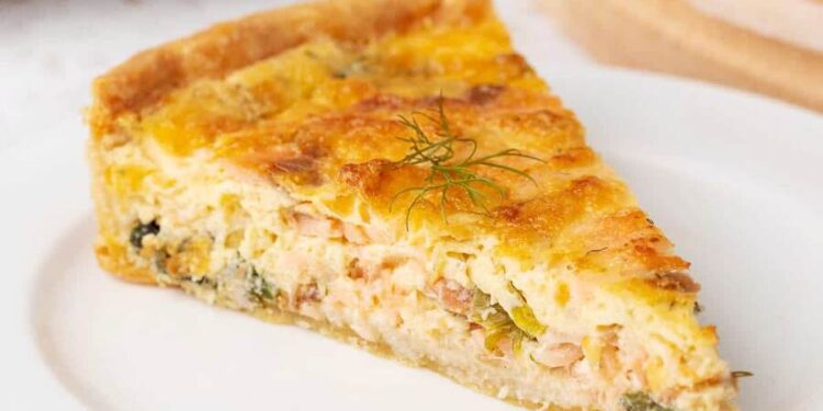 Quiche de salmão e legumes