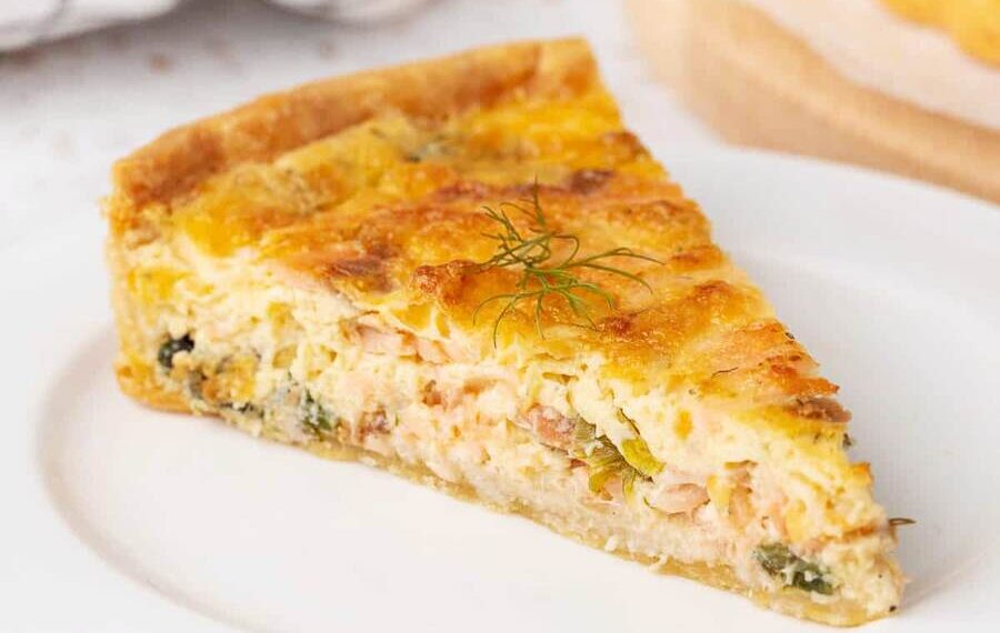 Quiche de salmão e legumes