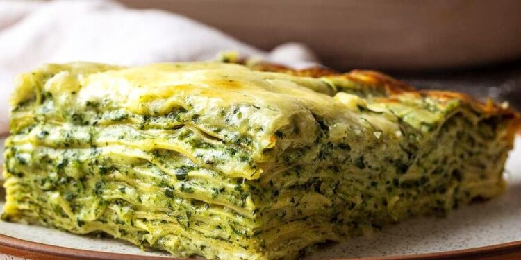 Lasanha de espinafres e requeijão