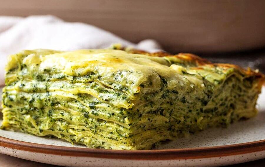 Lasanha de espinafres e requeijão