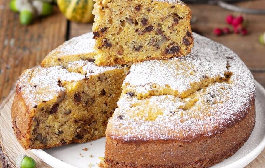 Bolo de nozes com passas