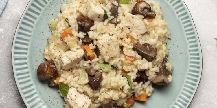 Arroz de frango com cogumelos