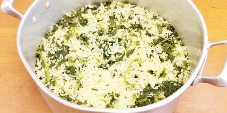 Arroz de espinafres à portuguesa