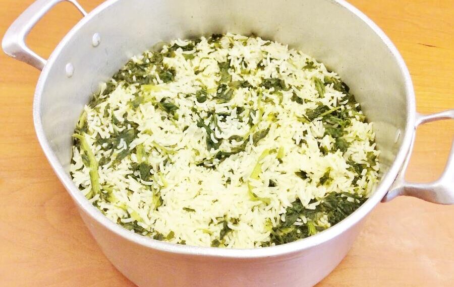 Arroz de espinafres à portuguesa