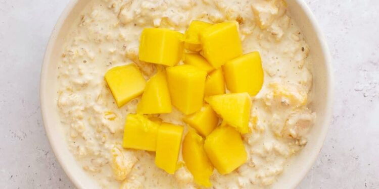 Papas de aveia com manga