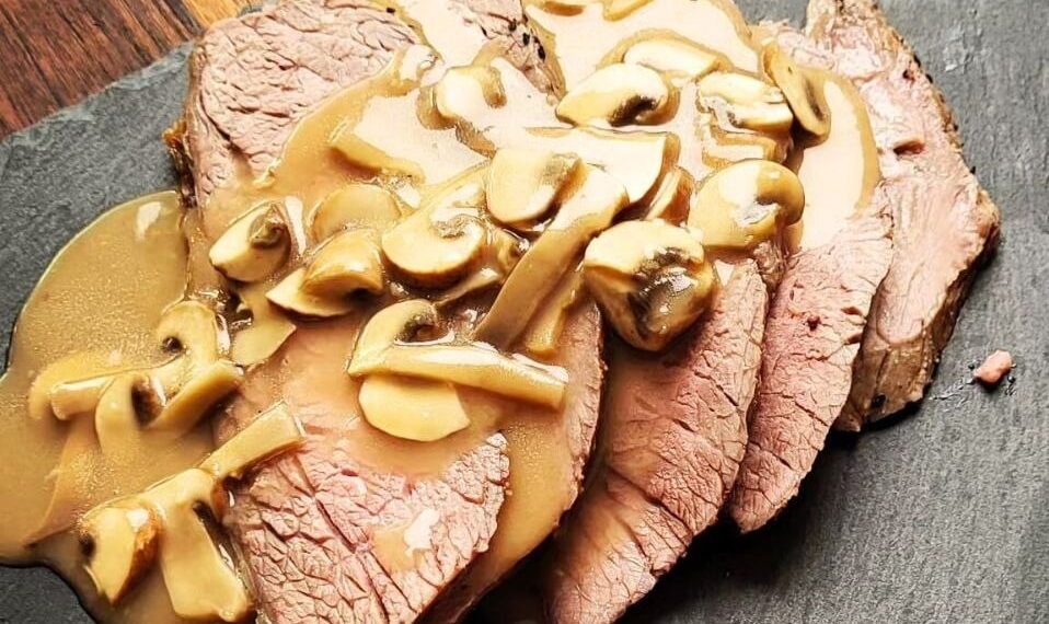 Maminha com natas e cogumelos