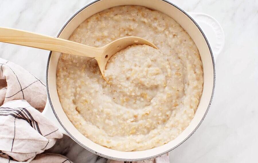 Papas de aveia no forno