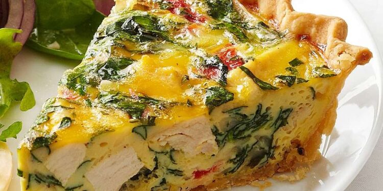 Tarte de frango e espinafres