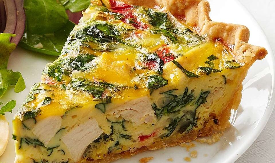 Tarte de frango e espinafres