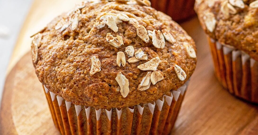 Muffins de banana e aveia