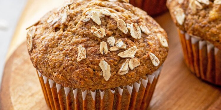 Muffins de banana e aveia