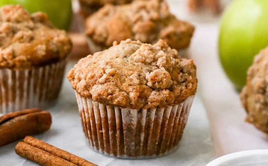 Muffins de maçã e canela