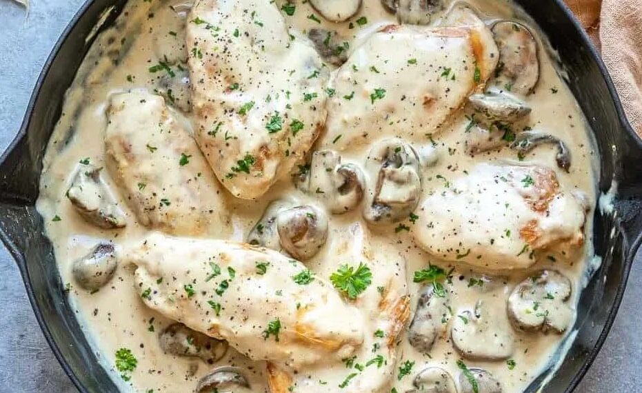 Bifinhos de porco com natas