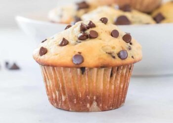 Muffins de iogurte com pepitas de chocolate